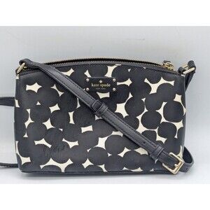 Kate Spade Millie Grove Street Splodge Dot Black/Cream CrossBody Bag WKRU4681